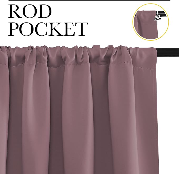 NICETOWN Living Room Curtains, Home Decorations Thermal Insulated Solid Rod