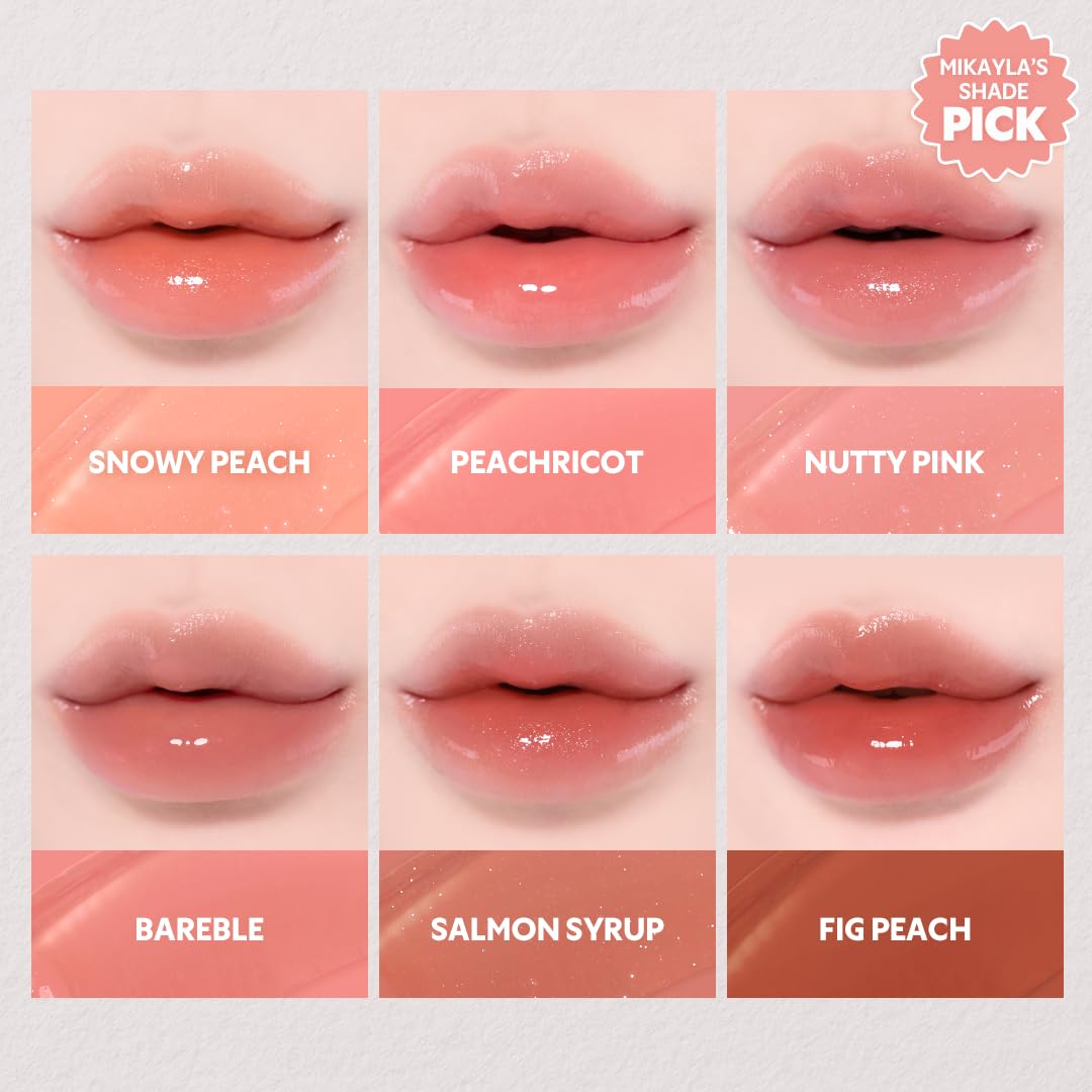 TIRTIR [*Mini Size Waterism Tinted Lip Gloss #07 Cassis Plum, 0.06 Fl Oz – Kiss Ready Lipgloss, 12H Long Lasting Non Sticky Natural Tinted Glow Korean Multiuse Cheek and Lip Tint for Women gift