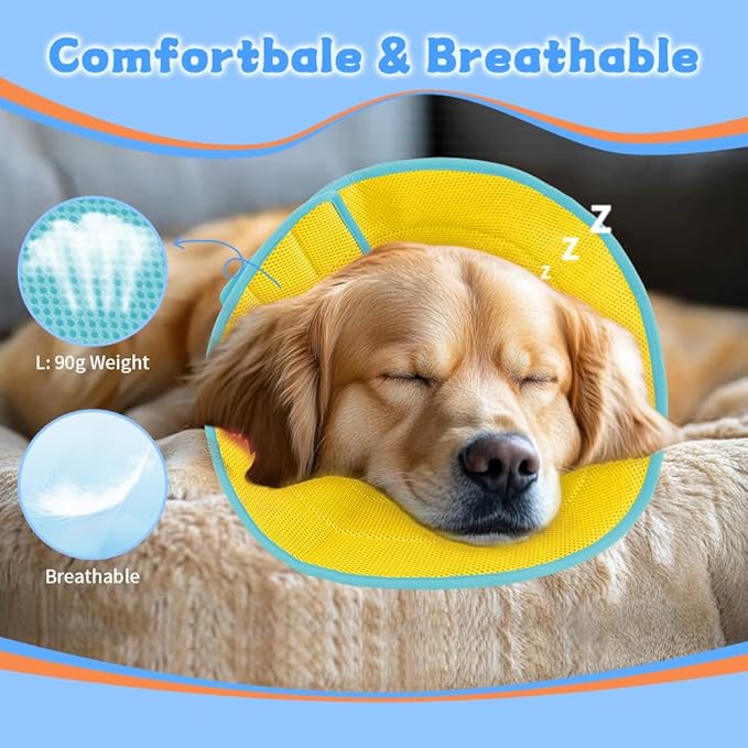 Dog Cone Soft Recovery Collars & Cones After Surgery for Medium Large Dogs, Comfy Ecollars to Stop Licking, Adjustable, Dog Ecollars for Recovery Fabric: Soft Comfort, Ecollars of Shame Alternatives