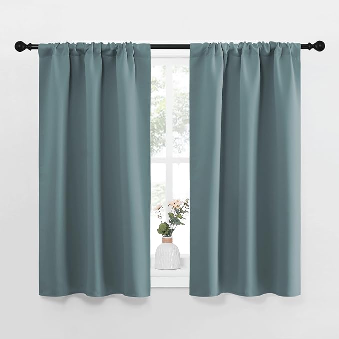 NICETOWN Greyish Blue Blackout Curtains Panels