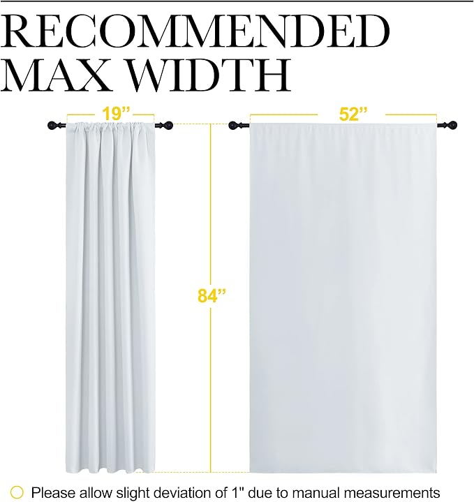 NICETOWN Greyish White Bedroom Curtain Panels
