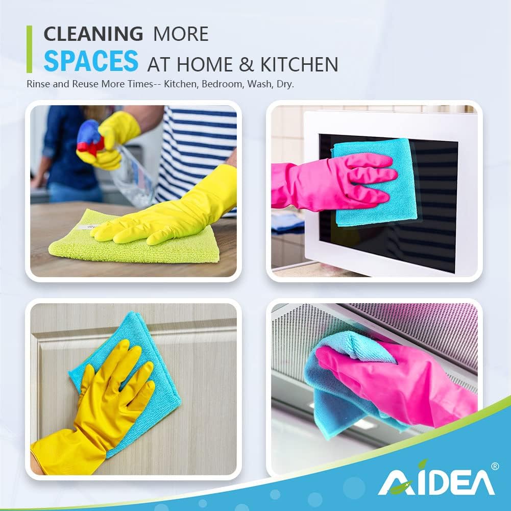 AIDEA Microfiber Cleaning Cloth-50PK, Soft Microfiber Towels for Cars, Absorbent Cleaning Rags, Lint-Free Streak-Free Wash Cloths for House, Kitchen, Window(12in.x12in)