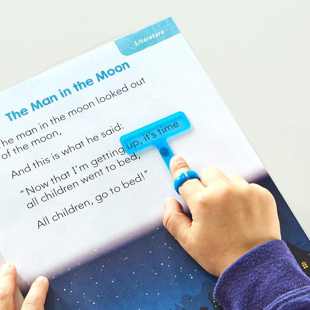 hand2mind FingerFocus Highlighter, Guided Reading Strips, Reading Pointers for Kids, Dyslexia Tools for Kids, ADHD Tools, Special Education School Supplies, Teacher Classroom Must Haves (1 Pack)