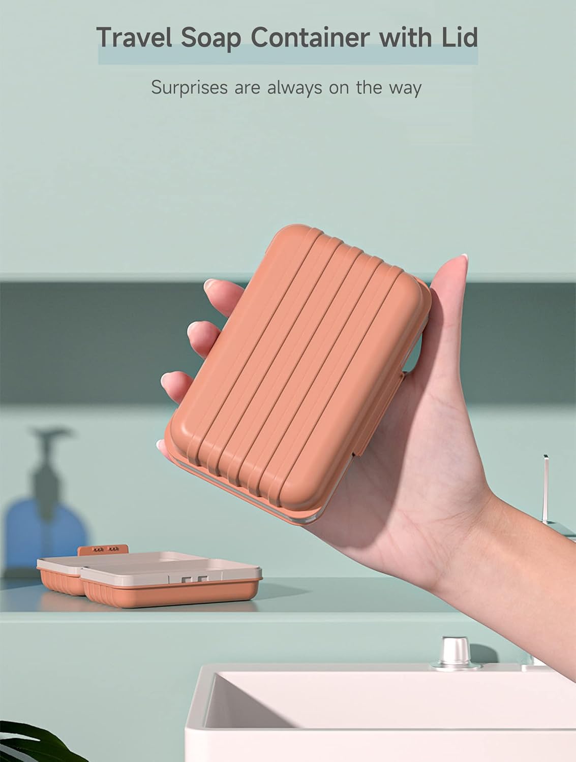 Travel Soap Holder with Lid - Draining Soap Box for Shower -Compact Travel Soap Case Leak-Proof Design for Camping, Hiking, Gym & Outdoor Use | Keeps Soap Dry & Hygienic