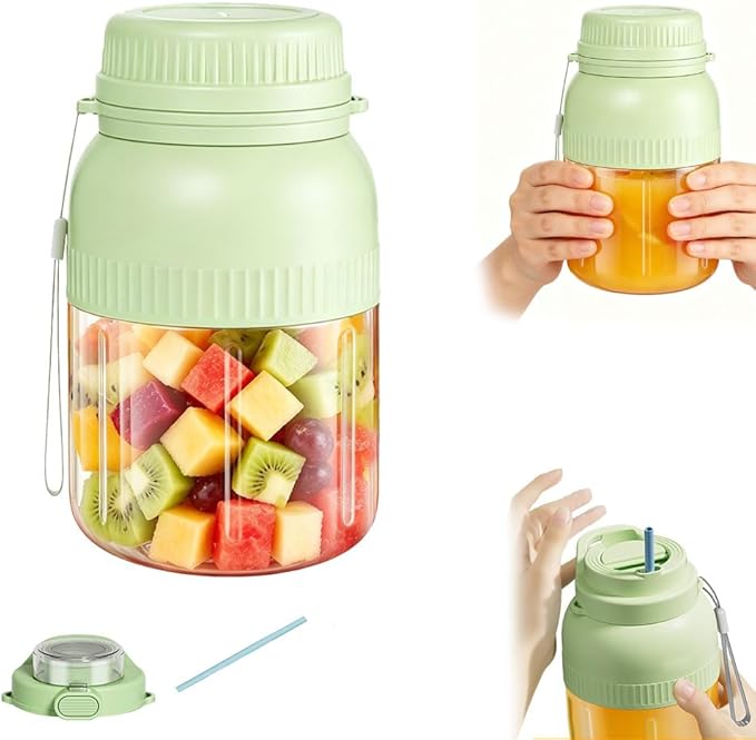 Wireless Juicer Cup, 2026 Upgrade 44oz Personal Size Blenders for Shakes and Smoothies, Portable Blender Cup Rechargeable Dual Lid Travel Drinking Cup for Gym Office Outdoor Camping Essential (Green)