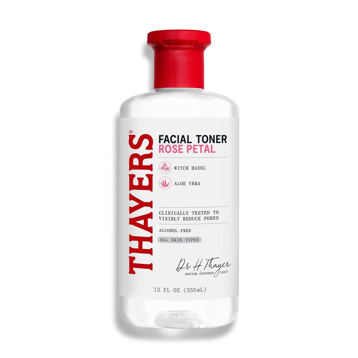 THAYERS Alcohol-Free Rose Petal Witch Hazel Facial Toner for Glowing Skin, Soothing, Hydrating, Refreshing Toner for All Skin Types, 12oz (Packaging May Vary)