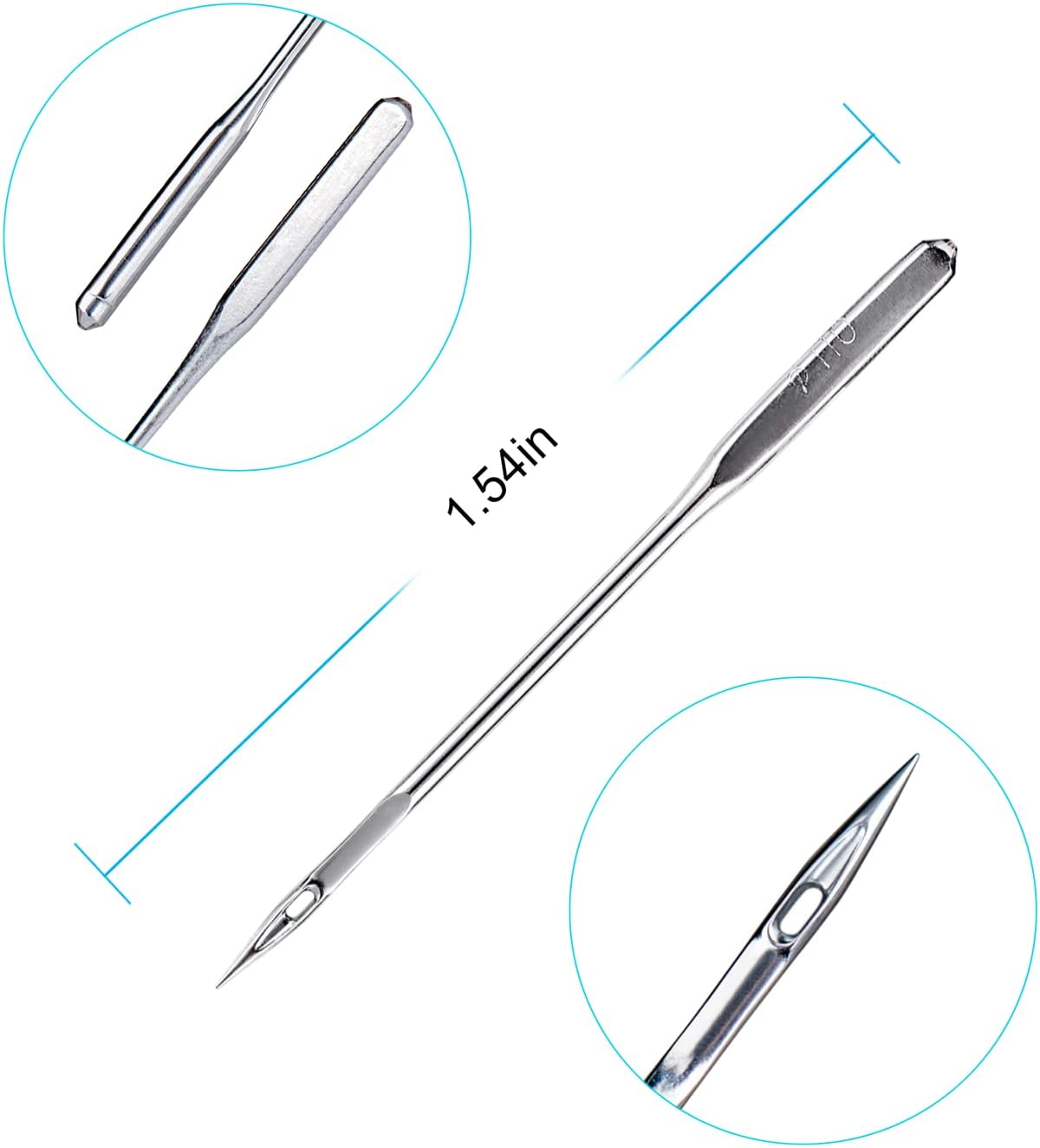Sewing Machine Needles, 50 PCS Universal Sewing Machine Needle, Compatible with Singer, Brother, Janome, Varmax, Sizes HAX1 65/9, 75/11, 90/14, 100/16, 110/18 (50 PCS)