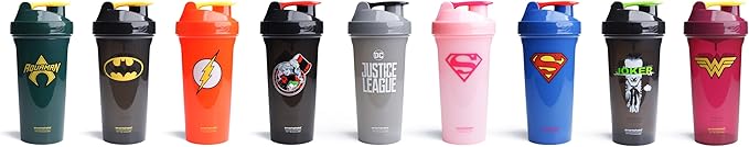 Smartshake Lite Justice League Protein Shaker Bottle 800ml – DC Comics Water Bottle, Leakproof BPA Free Gym Shaker Bottle for Protein Shakes And Protein Powder - Wonder Women Logo