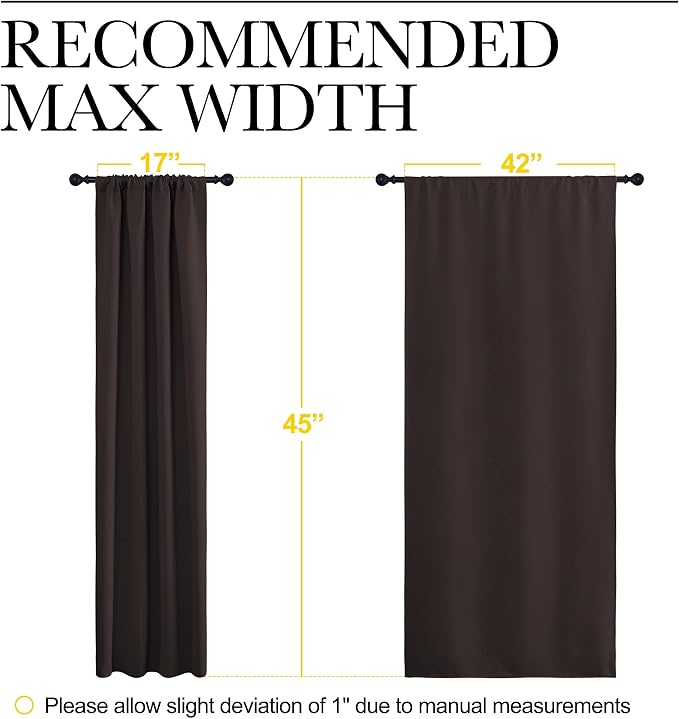 NICETOWN Blackout Curtain Panels 45 inches Long