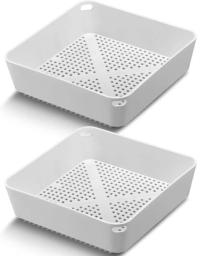 Tuanse 4 Pcs 8.5 x 8.5 x 2.5 Inch Floor Sink Drain Covers Commercial Plastic Floor Drain Strainer Plastic Drains Screen Basket Suitable for Commercial Kitchen Restaurant Diner Cafe