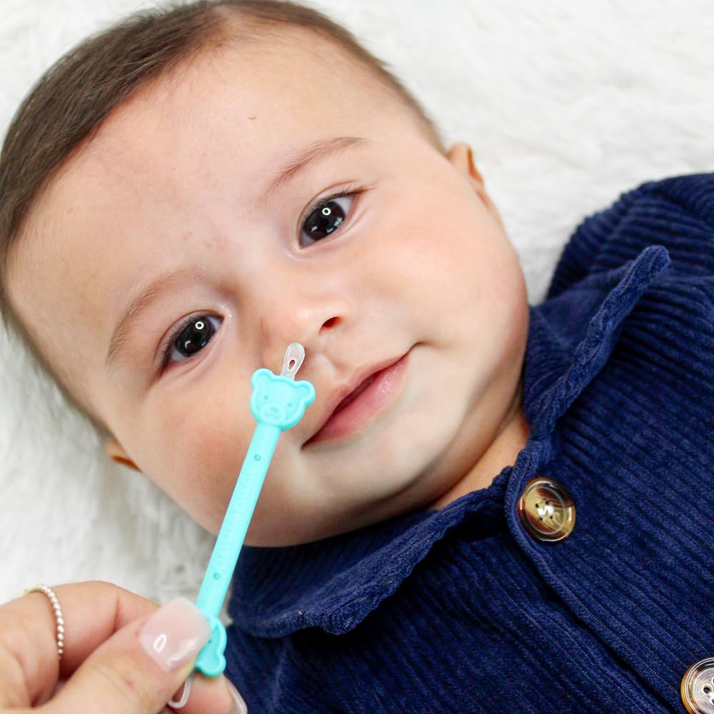 oogiebear Baby Nose Cleaner & Ear Wax Removal Tool - Safe Booger & Earwax Removal for Newborns, Infants, Toddlers - Dual-Ended - Essential Baby Stuff