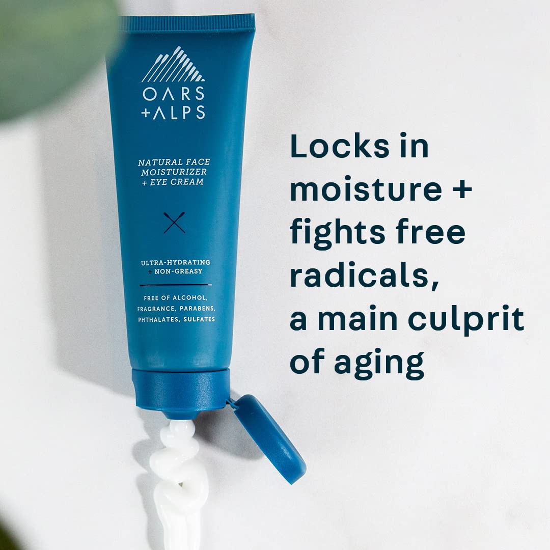 Oars + Alps Anti-Aging Face Moisturizer & Eye Cream, Hydrating Skincare with Shea Butter & Jojoba Oil, Lightweight, Non-Greasy, Vegan & Gluten Free, For Men & Women