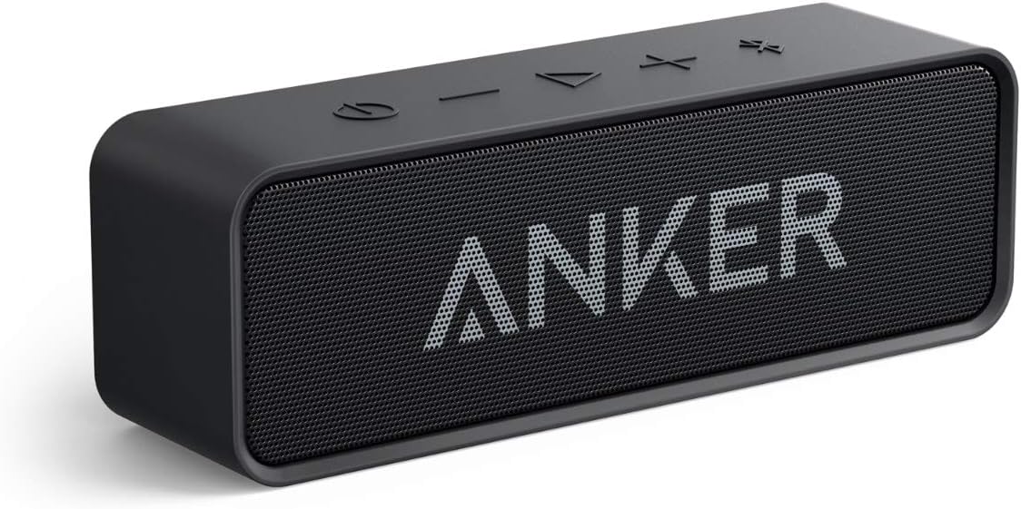 Anker Soundcore Upgraded Bluetooth Speaker with IPX5 Waterproof, Stereo Sound, 24H Playtime, Portable Wireless Speaker for iPhone, Samsung and More (Black)