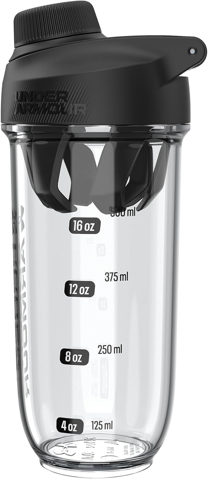 Under Armour UA 24oz Clarity Shaker Bottle Clear/Black OSFA