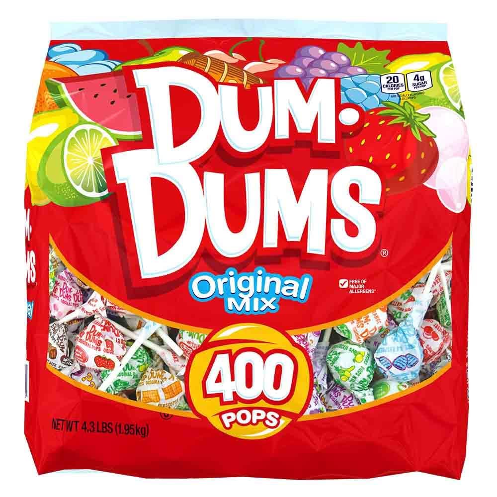 Dum Dums Original Mix 400 ct. Bag - All-Time Classic Flavors, Assorted Suckers in Bulk Candy Bag - Individually Wrapped Lollipops for Any Occasion