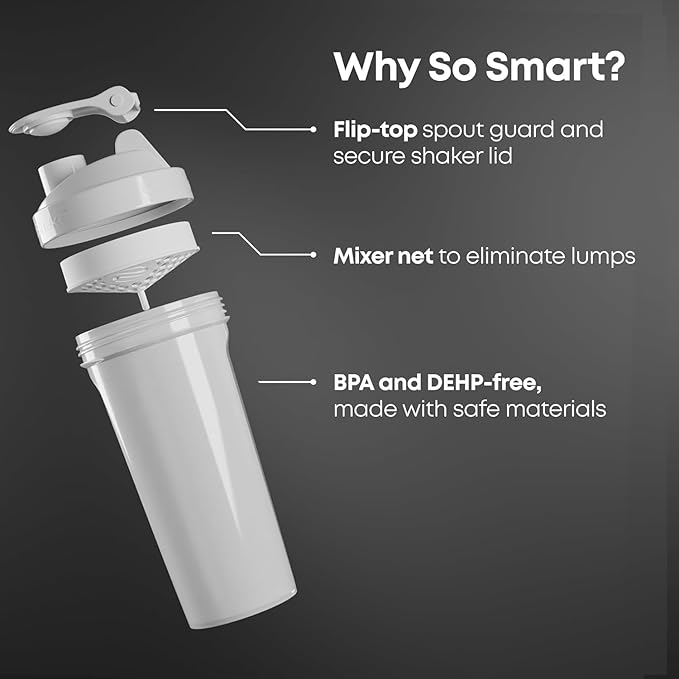 Smartshake Lite Justice League Protein Shaker Bottle 800ml – DC Comics Water Bottle, Leakproof BPA Free Gym Shaker And Protein Powder - Supergirl
