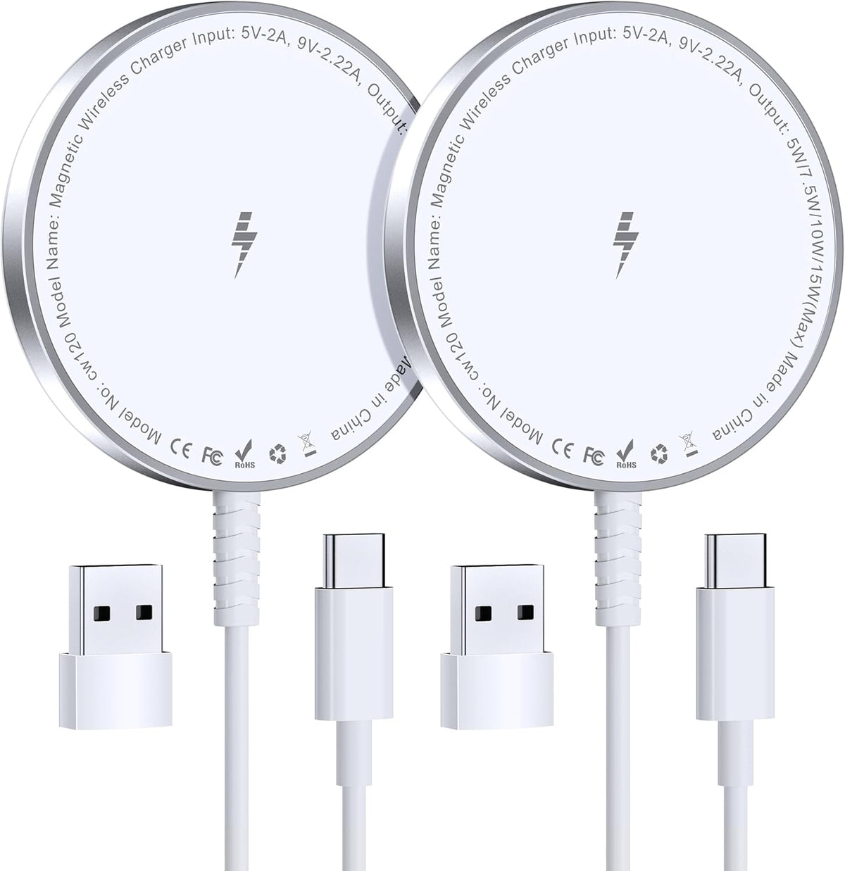 for MagSafe Charger: Magnetic Wireless Charging Pad for iPhone 17 16 15 14 13 12 Series & AirPods 4-2 Pro, Strong Magnet, Aluminum Alloy, USB-C/A Ports, Ultra-Thin & Portable, Ideal for Desk & Bedside