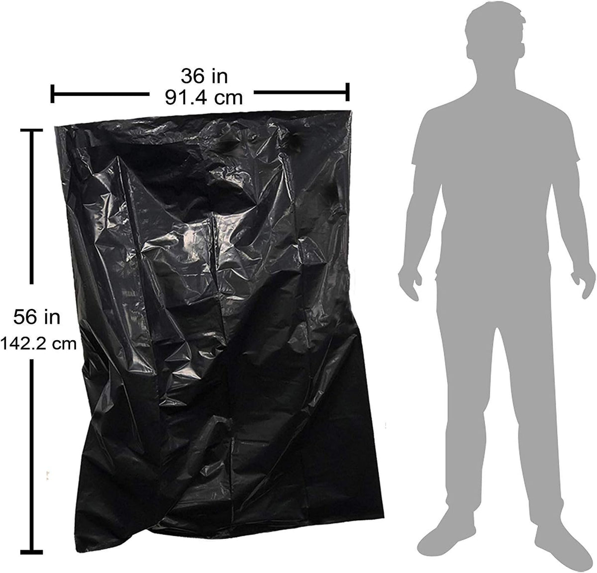 Reli. Contractor Garbage Bags 55 Gallon | 20 Trash Bags | Heavy Duty | Black Contractor