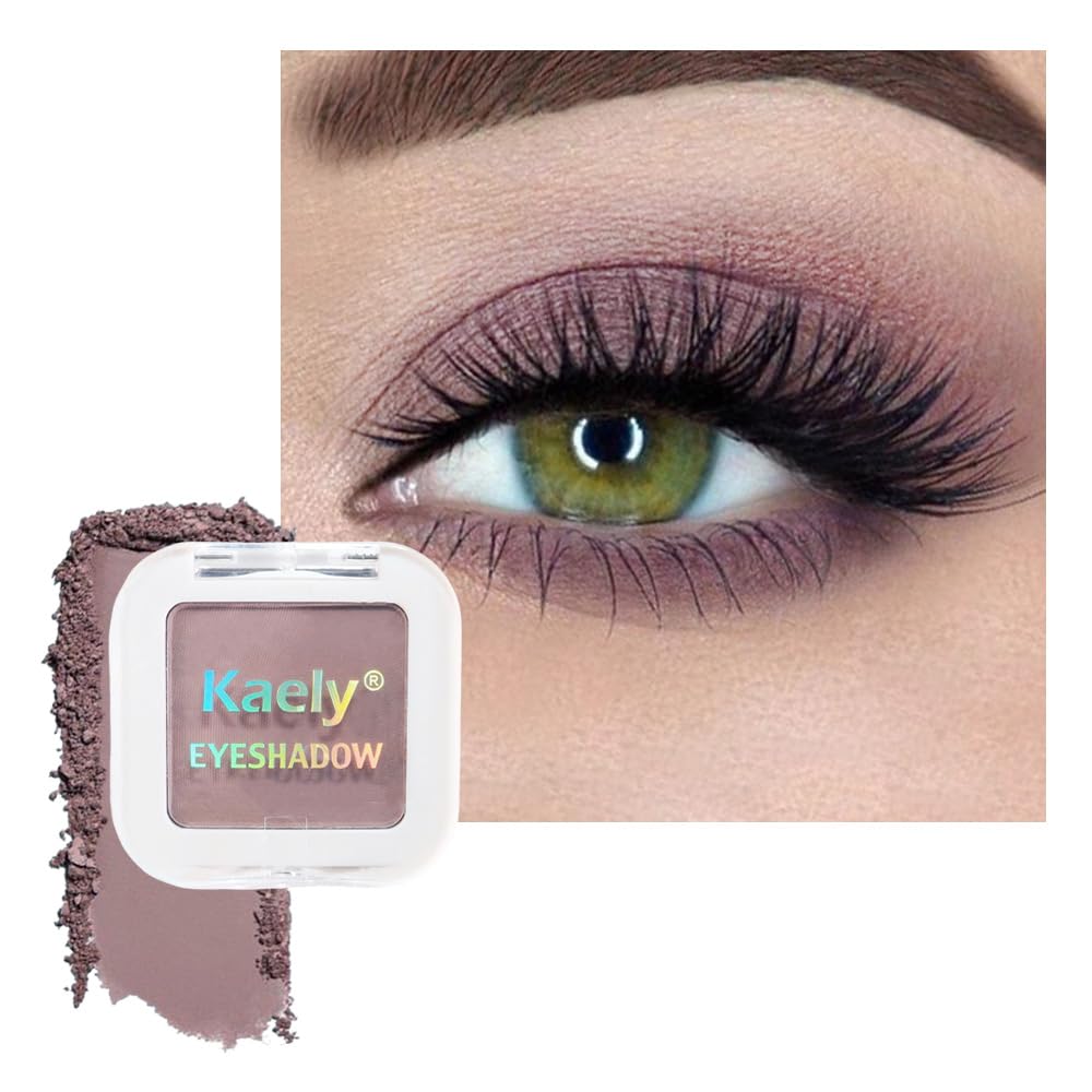 Taupe Matte Single Eyeshadow Makeup, Neutral Powde Eye Shadow for Older Women, Lavender Plum Mauve Matte Eyeshadow Palette Pigmented Waterproof Everyday Natural Eye Makeup, sombras para ojos 05
