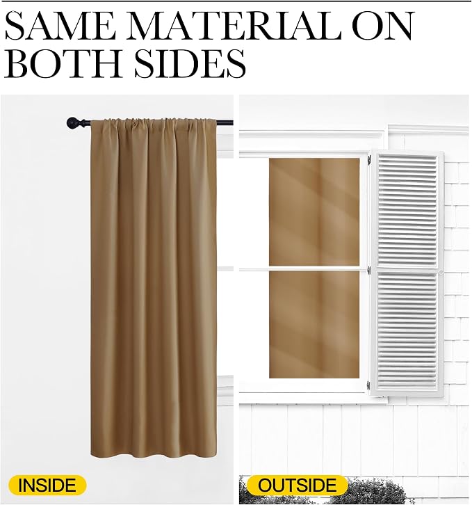 NICETOWN Blackout Curtains Window Draperies, 70 by 95 inches Long, Window