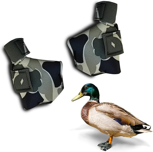 Duck Shoes for Injured Feet – Protective Neoprene Footwear for Ducks, Protective Shoes for Birds with Injured feet, Bumblefoot Relief - Medium, 3.5” Max. Inside Width - Gray Camouflage