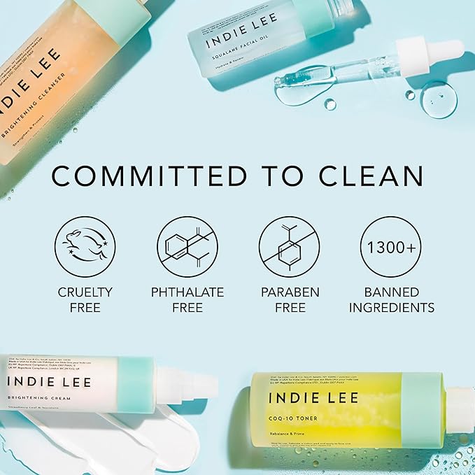 Indie Lee 100% Squalane Oil - Daily Face Oil & Hydrating Moisturizer for Dry Skin, Fine Lines and Wrinkles - Even Skin Tone, Brighten & Improve Texture (30ml)