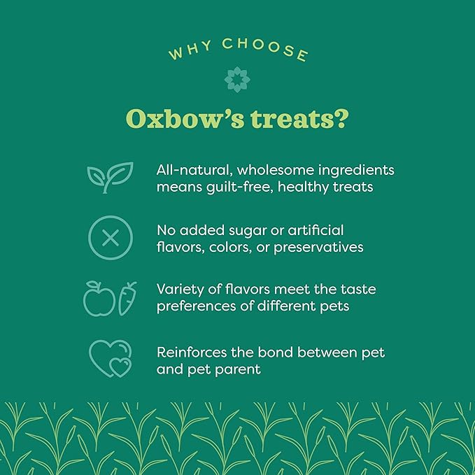 Oxbow Animal Health Simple Rewards Apple Banana Treats, Timothy Hay Guinea Pig & Bunny Treats, Pet Snack, Made Guinea Pig Hay, Made in USA, Timothy for Rabbit, 3 oz Bag (Pack of 2)