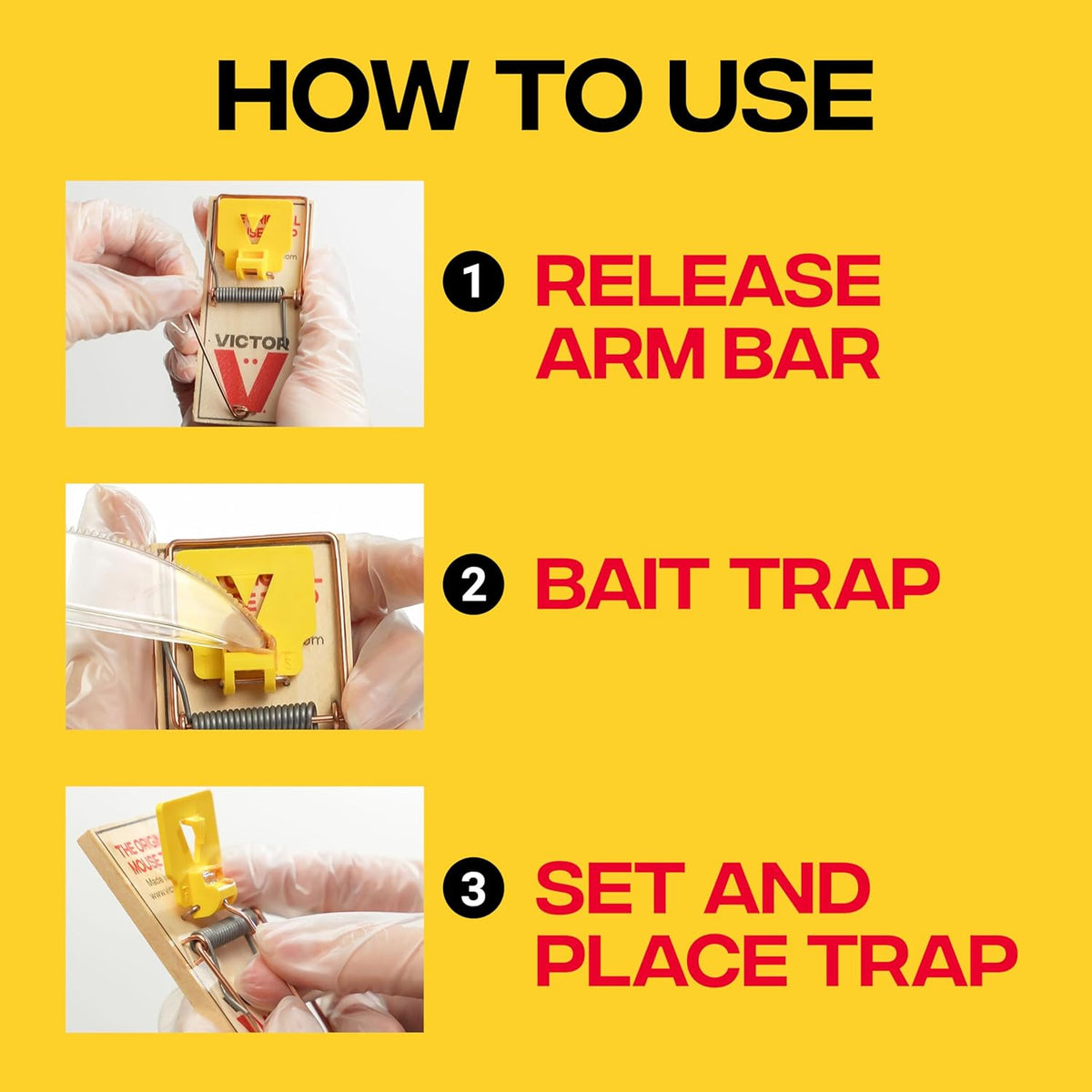 Victor Mouse Traps M035-12, Plastic Pedal, Sustainably Sourced FSC Wood, Wooden Mouse Traps, 12 Pack