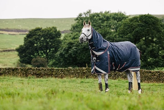 LeMieux Kudos 200g Turnout Blanket - 1680Denier Waterproof Outer - Detachable Neck Inlcluded - Navy - 66"
