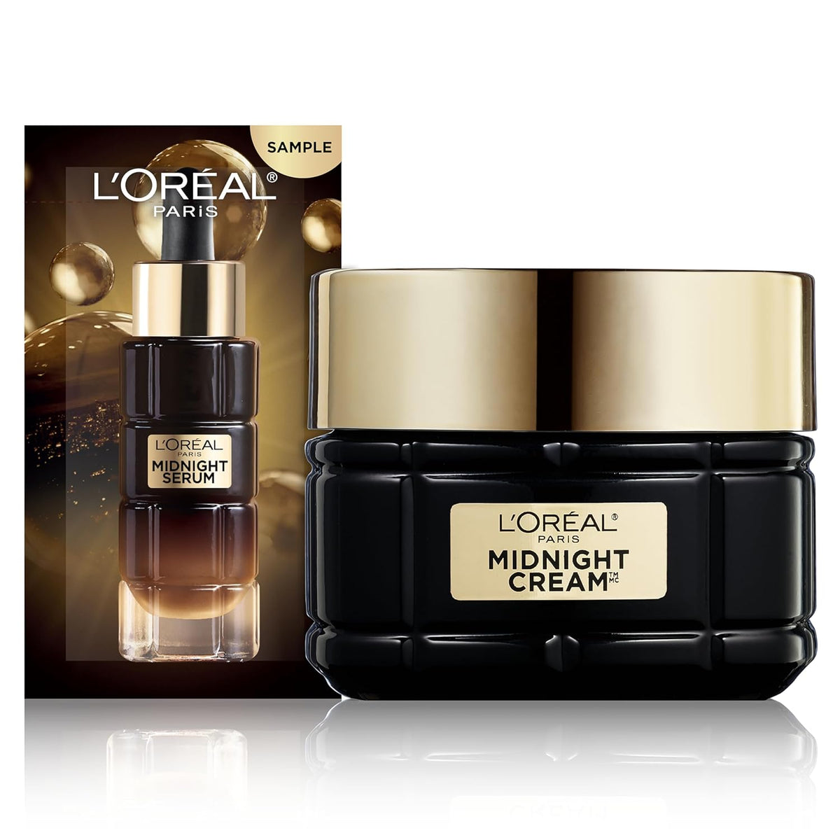 L'Oreal Paris Age Perfect Anti-Aging Midnight Cream, Face Moisturizer to Reduce Wrinkles and Firm Skin, 1.7oz + Serum Sample