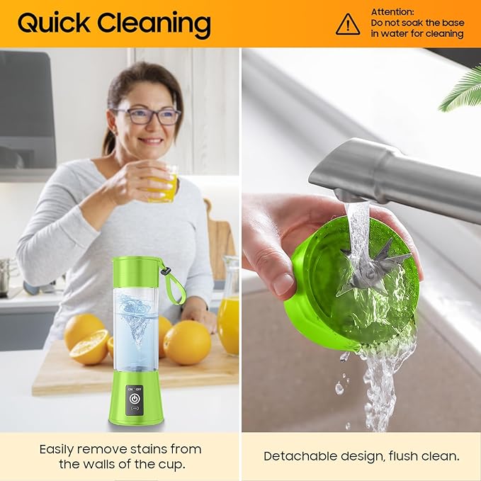 Personal Blender for Shakes and Smoothies - 2026 New Upgrade Cordless Portable Blender USB Rechargeable, 380Ml BAP Free Cup, Freshly Squeezed for Picnic/Sports, 20000Rpm/Min Speed