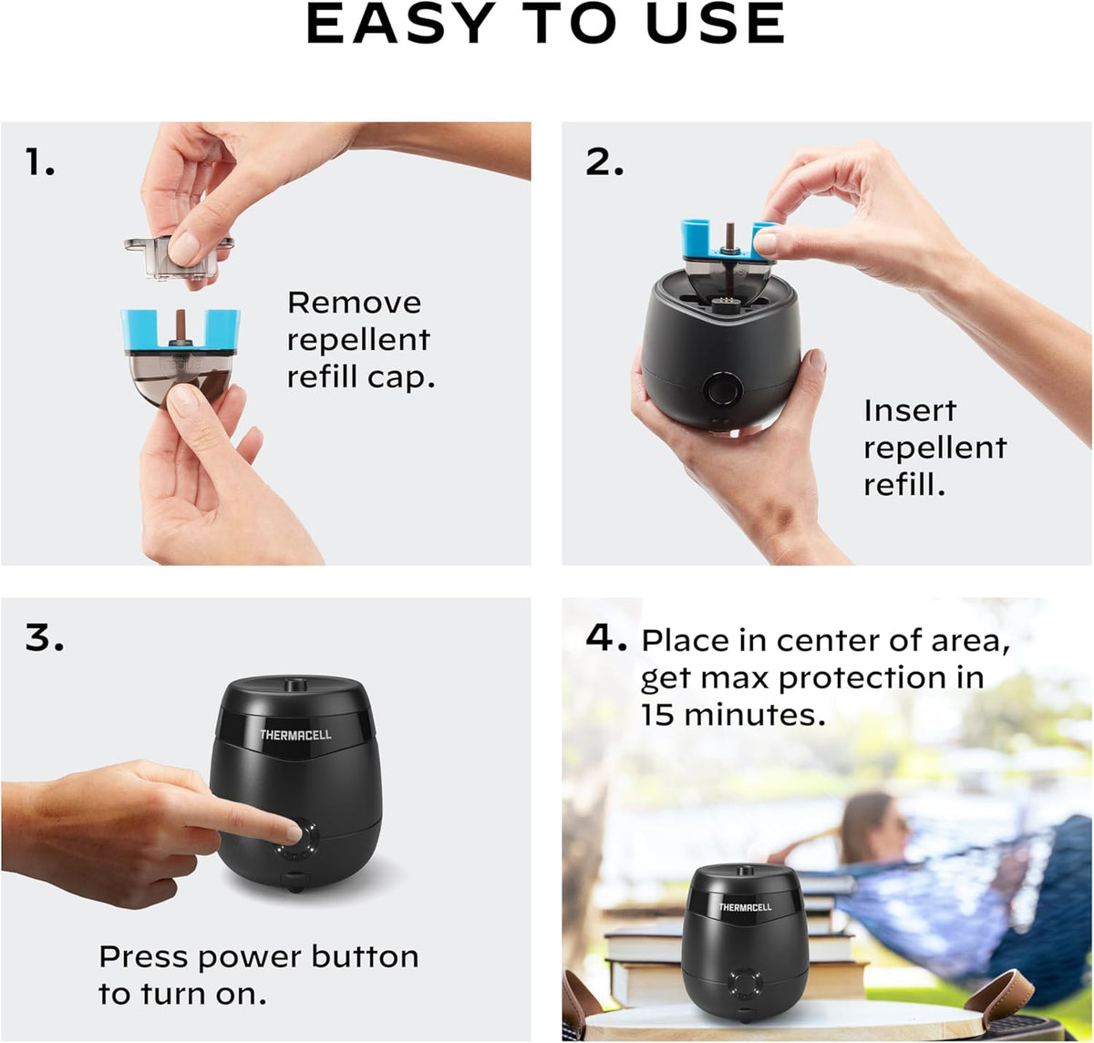 Thermacell E-Series Rechargeable Mosquito Repeller with 20’ Mosquito Protection Zone; Bug Spray Alternative; Scent Free