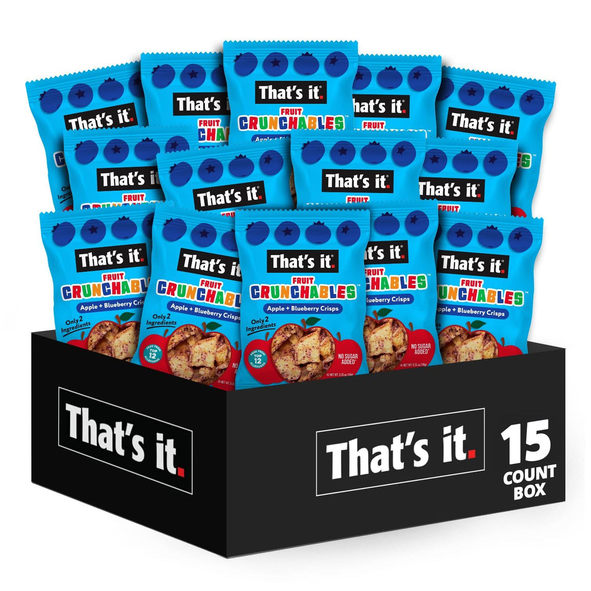That's it. Fruit Crunchables Variety Pack, Fruit Snacks for Kids, 100% Fruit Crisps, Plant-Based, Non-GMO, Gluten-Free, No Sugar Added (16 Pack)