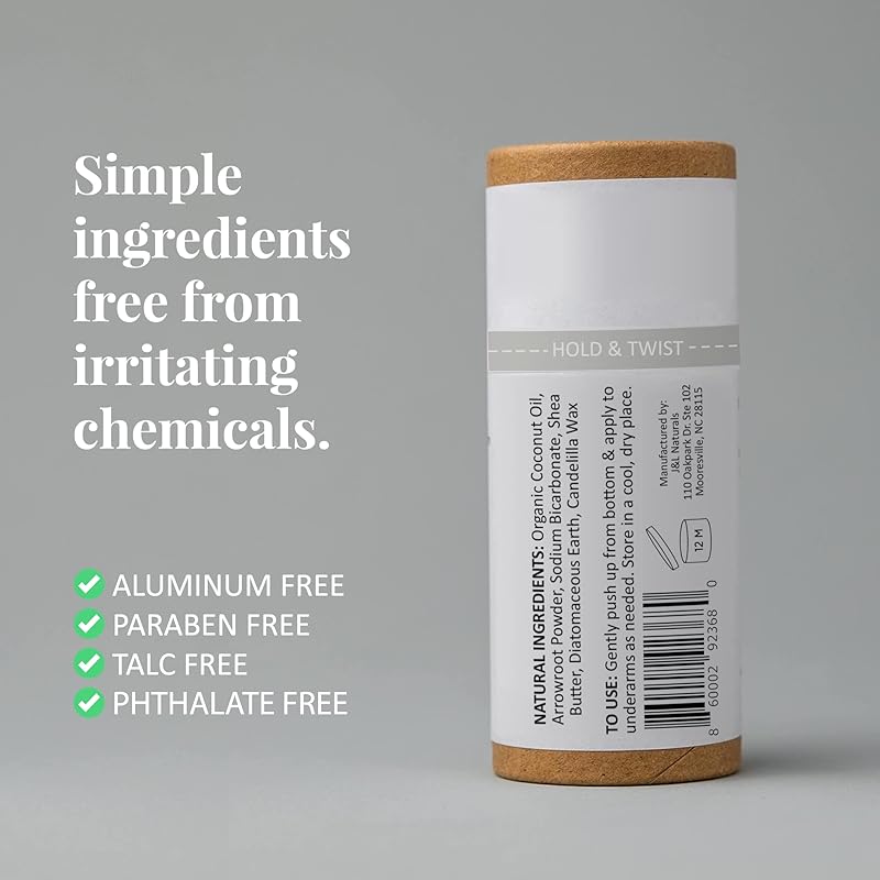 J&L Naturals Aluminum Free Deodorant for Men & Women | 100% Natural Ingredients With Coconut Oil, Shea Butter, & Essential Oils | Sustainable, Eco-Friendly (Lemongrass & Clove, 3.0 Oz (Pack of 2))