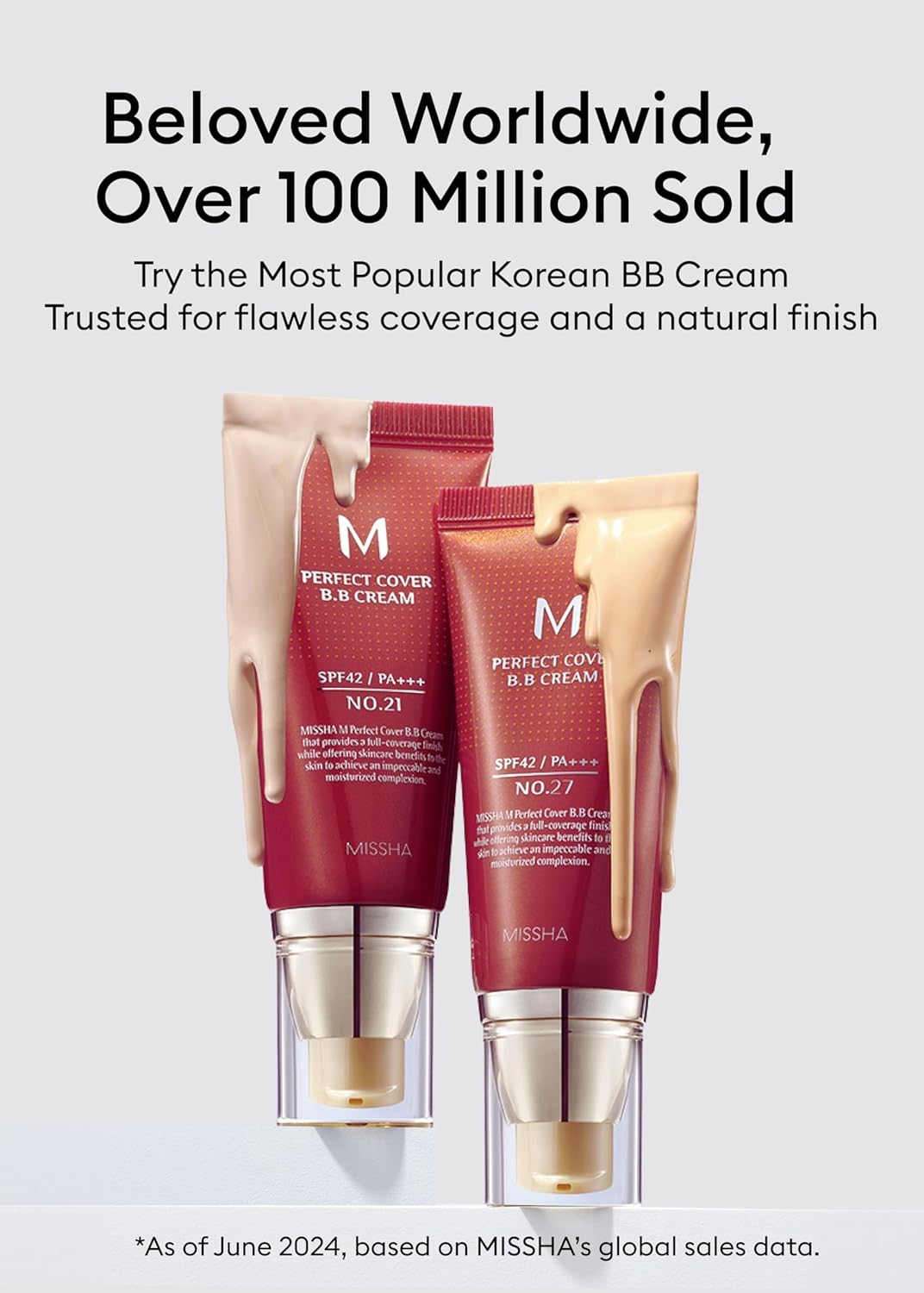 MISSHA M Perfect Cover BB Cream No.21 Light Beige SPF 42 PA+++ 1.69oz Tinted Moisturizer