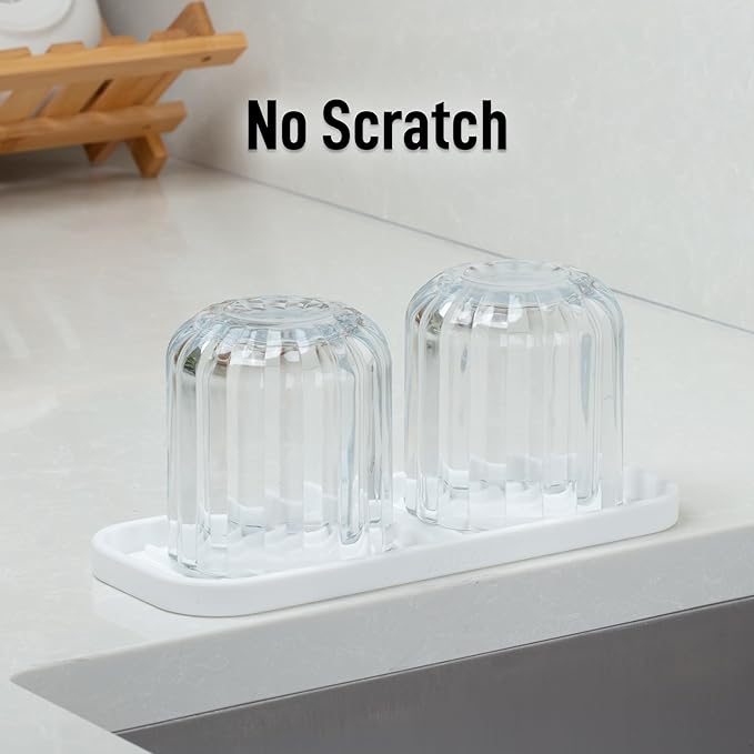 Zulay Kitchen (9x3.5) Silicone Sponge Holder for Kitchen Sink - Flexible Multipurpose Soap Tray - Sink Organizer for Kitchen, Bathroom, Makeup, Trinkets & More (White)