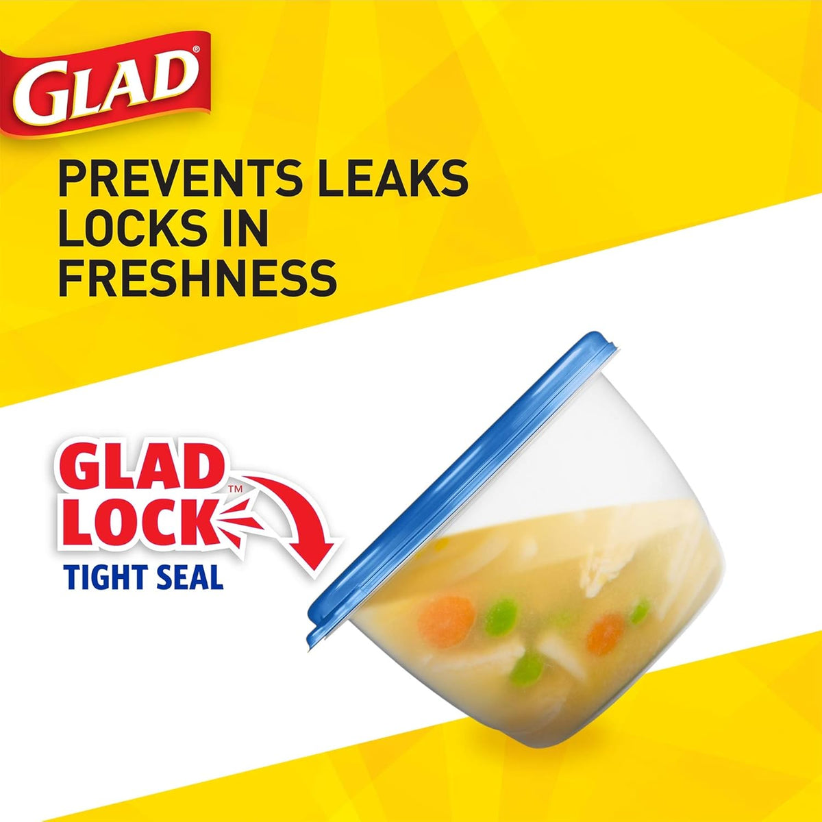 GladWare Soup & Salad Everyday Use, Medium Rectangle Storage, Standard, 24 Oz, 5 Count
