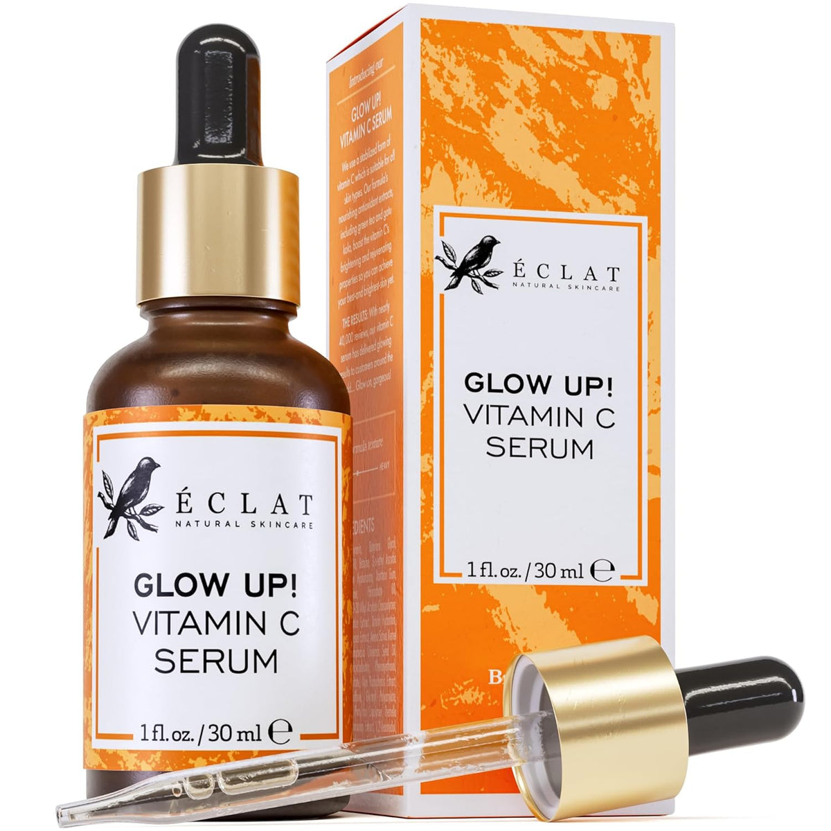 Eclat Skincare Vitamin C Serum - Skin Care for Dark Spots, Vitamin C Serum for Face with Hyaluronic Acid, Ferulic Acid, & Vit E - Anti Aging and Skin Brightening Vit C Formula for Face Care 1 Fl Oz
