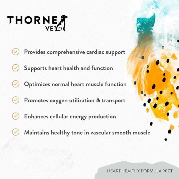 ThorneVET Heart Healthy Formula – Cardiovascular Support for Dogs & Cats, 90 Soft Chews
