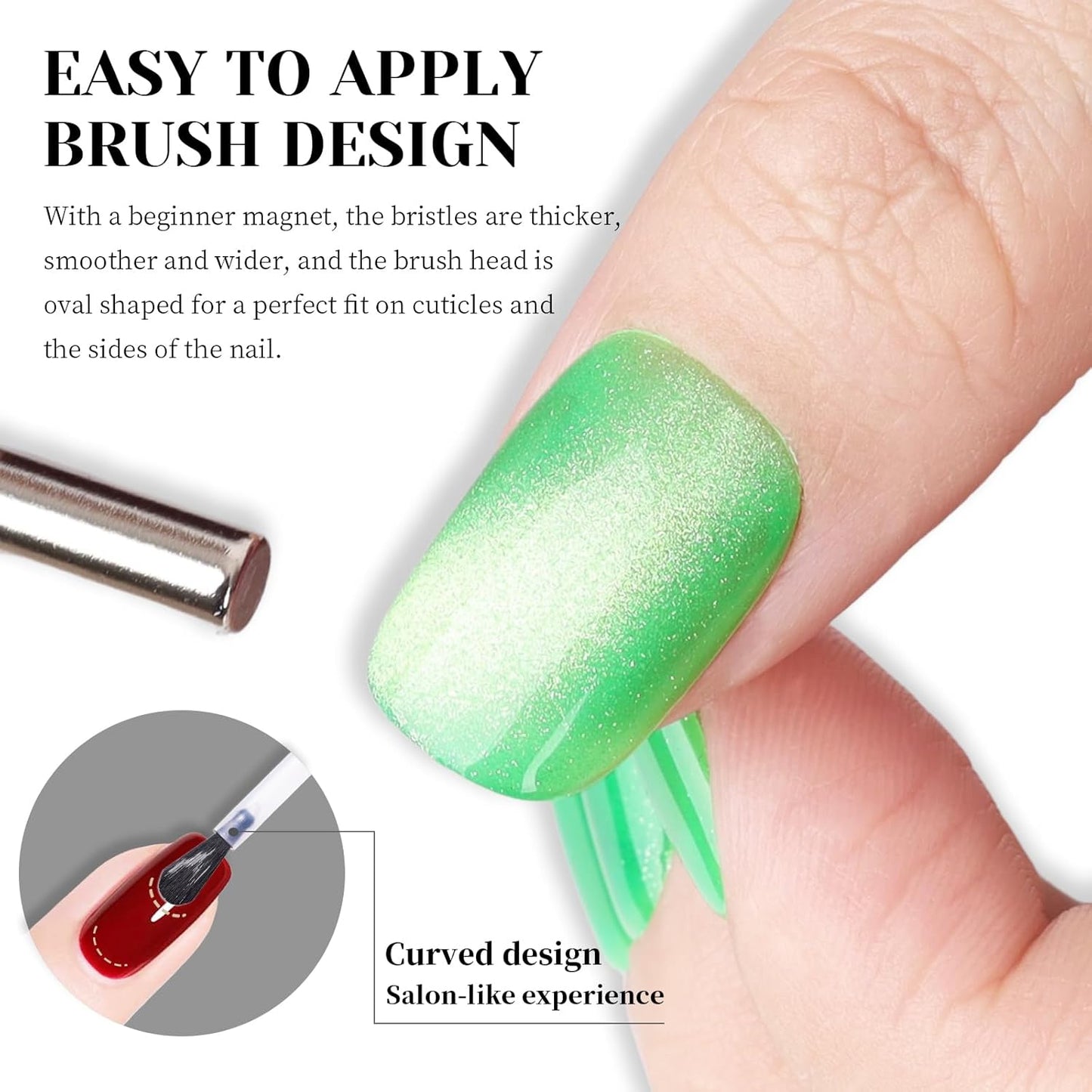 Green Cat Eye Gel Nail Polish - Perfect for DIY at Home & Ideal Gift for Nail Art Lovers!