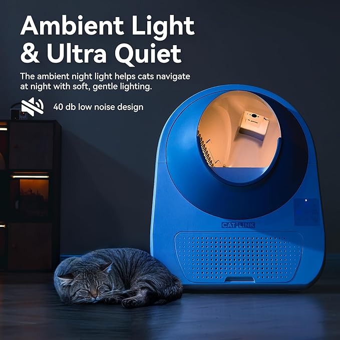 CATLINK 2025 New Ultra Self Cleaning Litter Box with AI Camera, 5G WiFi Automatic Cat Litter Box Self Cleaning for Multi-cat, APP Health Monitor, Pinch-Free Robot Cat Litterbox with Cleaning Brush