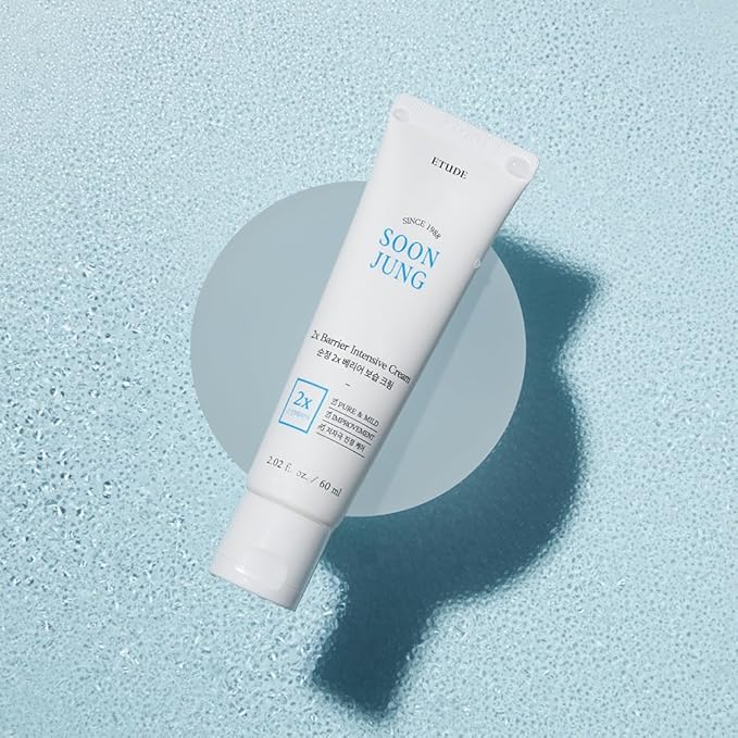 ETUDE SoonJung 2x Barrier Intense Cream Set | 2x Barrier Cream 2.02fl.oz + Ph 5.5 Relief Toner 0.85 Fl.oz. + Foam Cleanser 0.68 Fl.oz. | Oil & Water Balance, Korean Skin Care