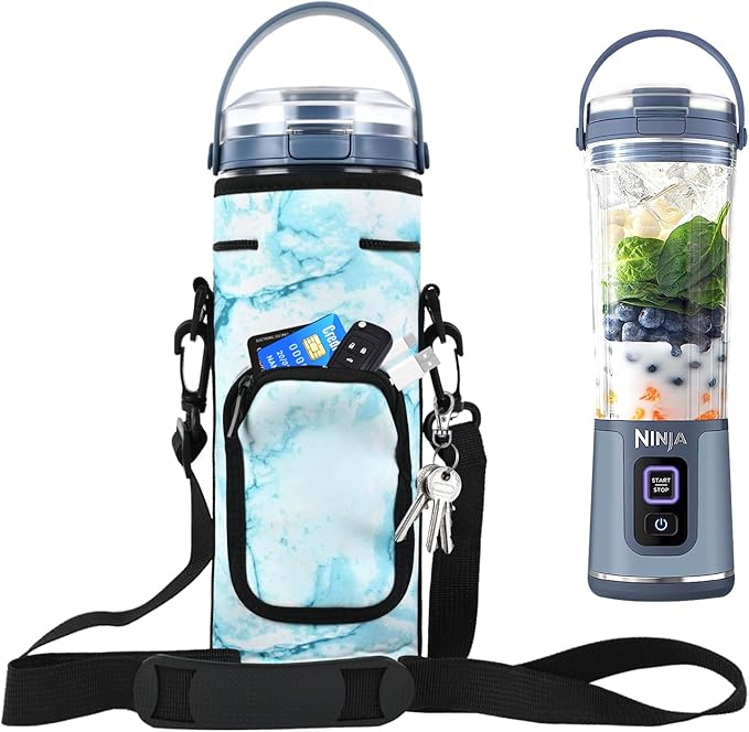 Storage Sleeve Bag for Ninja Blast Portable Blender with Shoulder Strap and Accessory Pocket Compatible with Ninja BC151NV/BC51NV/BC151BK/BC151CR/BC151EM/BC151PR/BC151WH Blast Portable Blender (Blue)