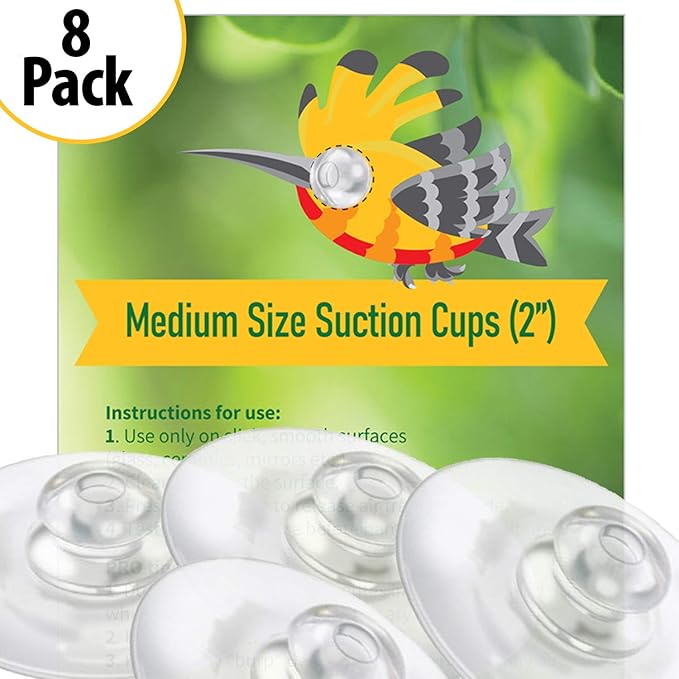 Nature Anywhere Replacement Suction Cups (8-Pack) - 2 Inch Diameter Heavy Duty Suction Cup for Window Bird Feeders Awesome for Shower, Kitchen Sink Caddy Suction Cup