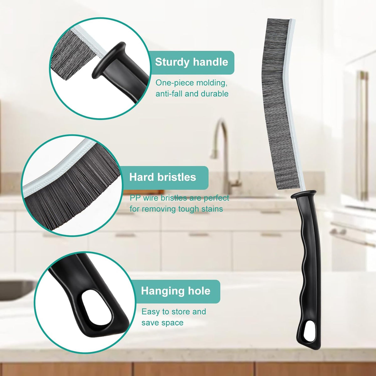 Cleaning Brush - 5 Pcs Hard Bristle Crevice Cleaning Brush, Multifunctional Gap Scrub Brush, Home Essentials, Bathroom Cleaner Tools for Household Use, Kitchen, Bathroom, Window, Faucets, Toilet