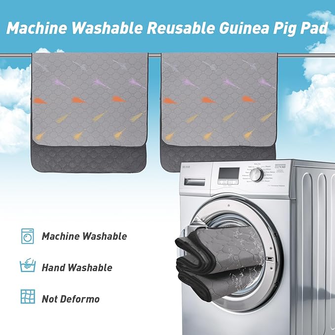 2Pcs Guinea Pig Cage Liners,Guinea Pig Fleece Cage Liners24''X72'' Super Absorbent Washable Pee Pads Reusable for Rabbit Hamster Chinchilla