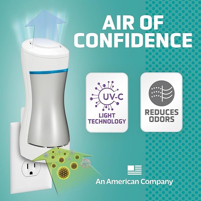 GermGuardian GG1000 Pluggable UV-C Sanitizer and Deodorizer, Kills Germs, Freshens Air and Reduces Odors from Pets, Smoke, Mold, Cooking and Laundry, 6-Pack