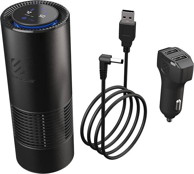 Scosche AFP-SP FrescheAIR Pro Portable HEPA Air Purifier/Deodorizer, Pet Dander, Food and Smoke Odors, Personal Air Freshener XL
