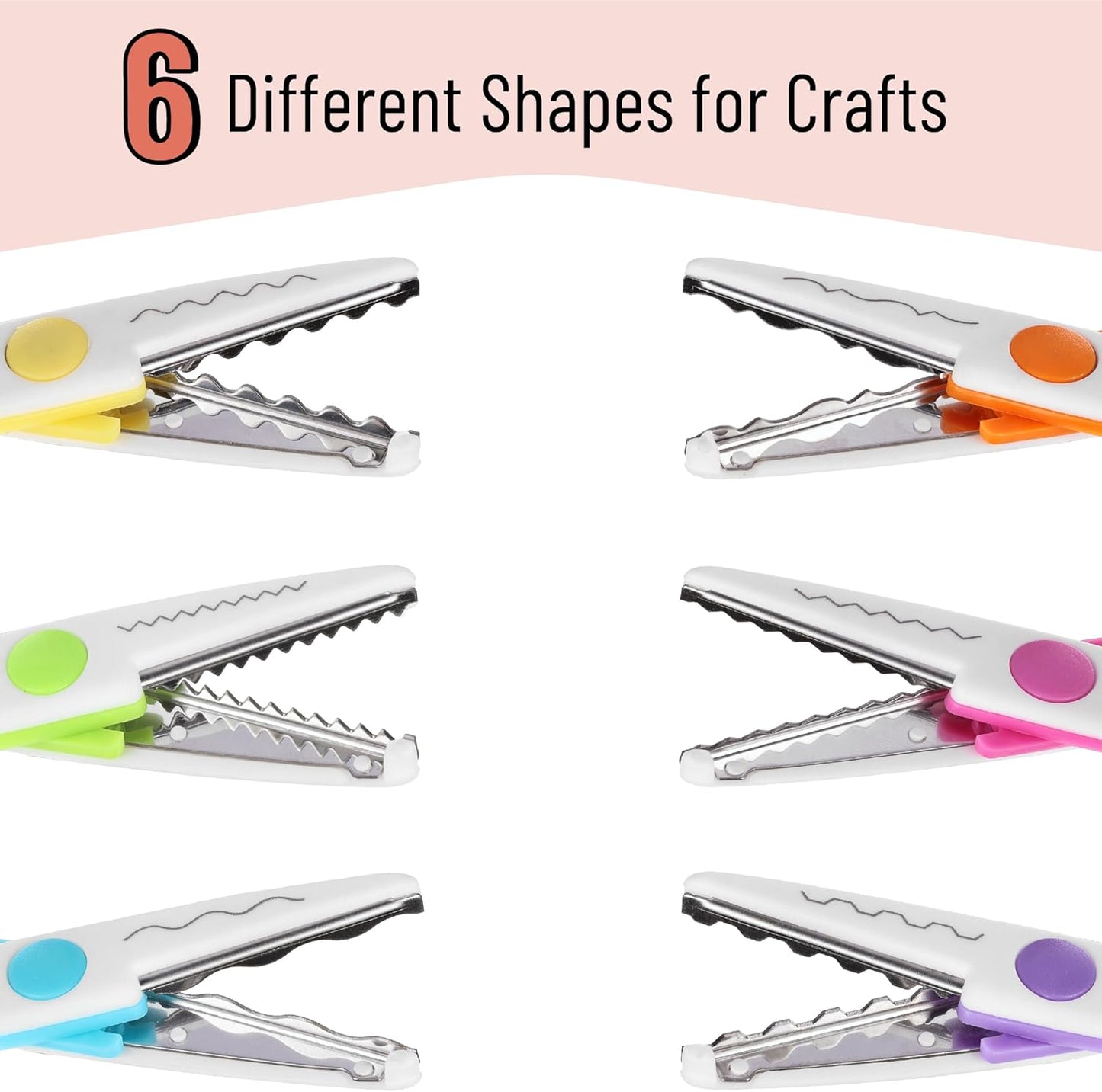 Mr. Pen- Craft Scissors Decorative Edge, 6 Pack, Candy Colors, Zig Zag Scissors for Crafting