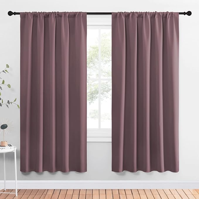 NICETOWN Living Room Curtains, Home Decorations Thermal Insulated Solid Rod